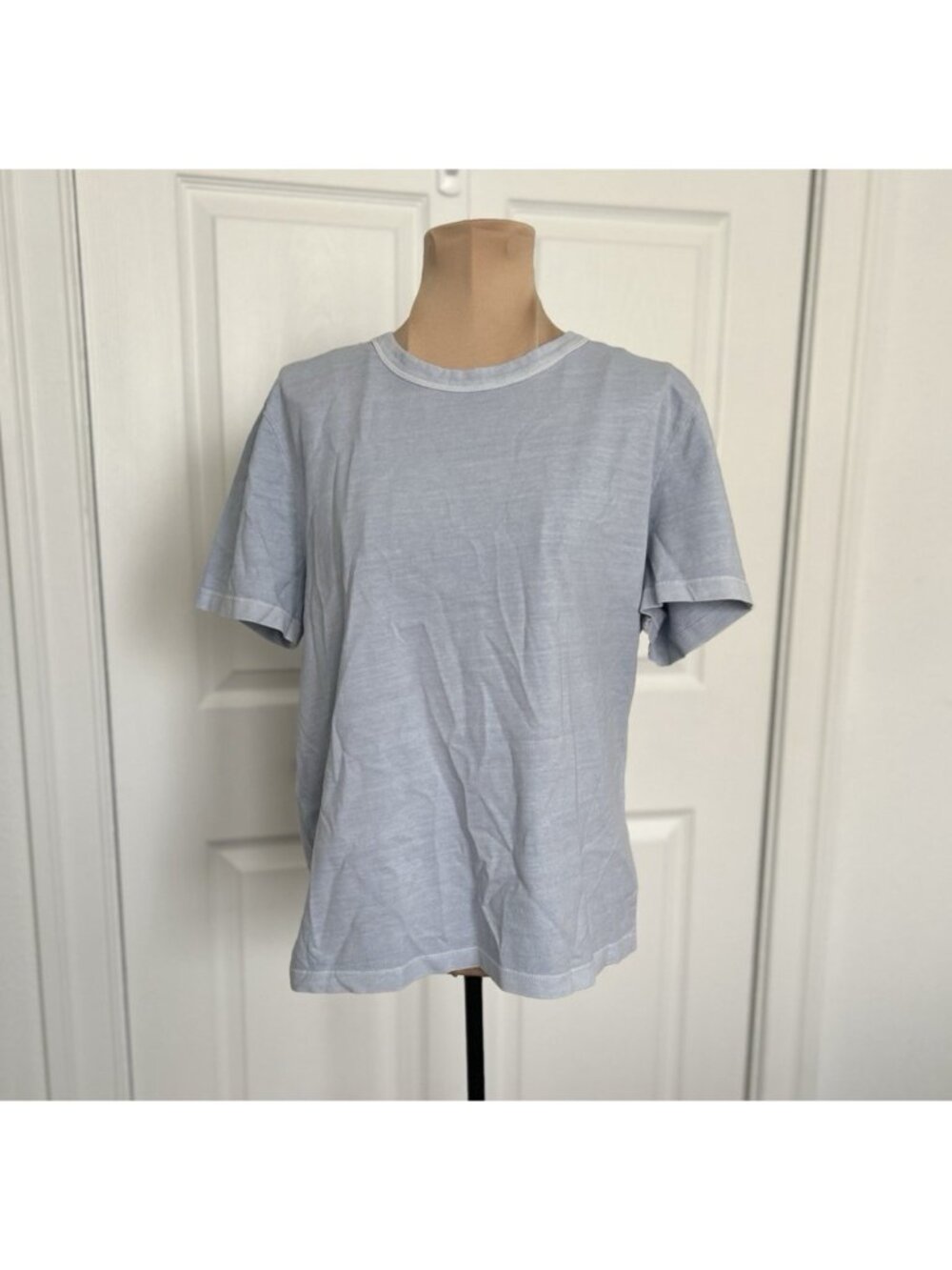 Madewell Womens Cotton Perfect Crewneck Tee Shirt Blue Size M #NS581